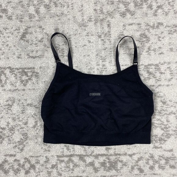 Gymshark Dry Sports Bra Womens Black Activewear Training Gym Workout Size Small - Picture 1 of 4